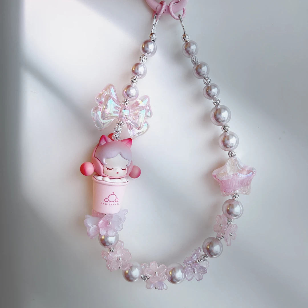 6号萌粒短款手机链正版sp泡泡玛特防丢挂饰可爱少女diy创意