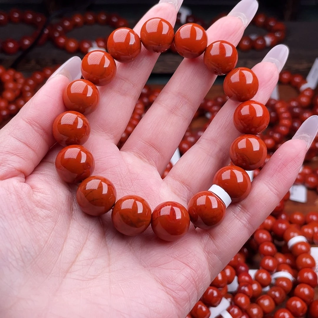 半***阳南红玛瑙未镶嵌瓦西典藏手串13mm