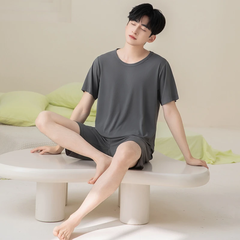 【凉感】睡衣男士夏季短袖短裤男款冰丝薄款夏天休闲运动透气家居服