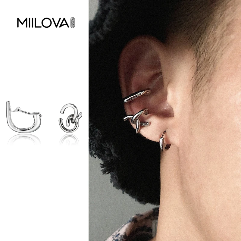 钛钢耳饰 极简不掉色小众个性假耳环耳夹男女ins网红同款冷淡风男