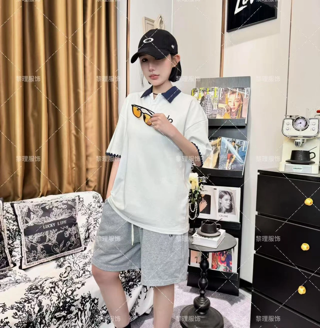 1148夏装短袖男女同款POLO衫时尚休闲夏季百搭宽松潮流圆领刺绣