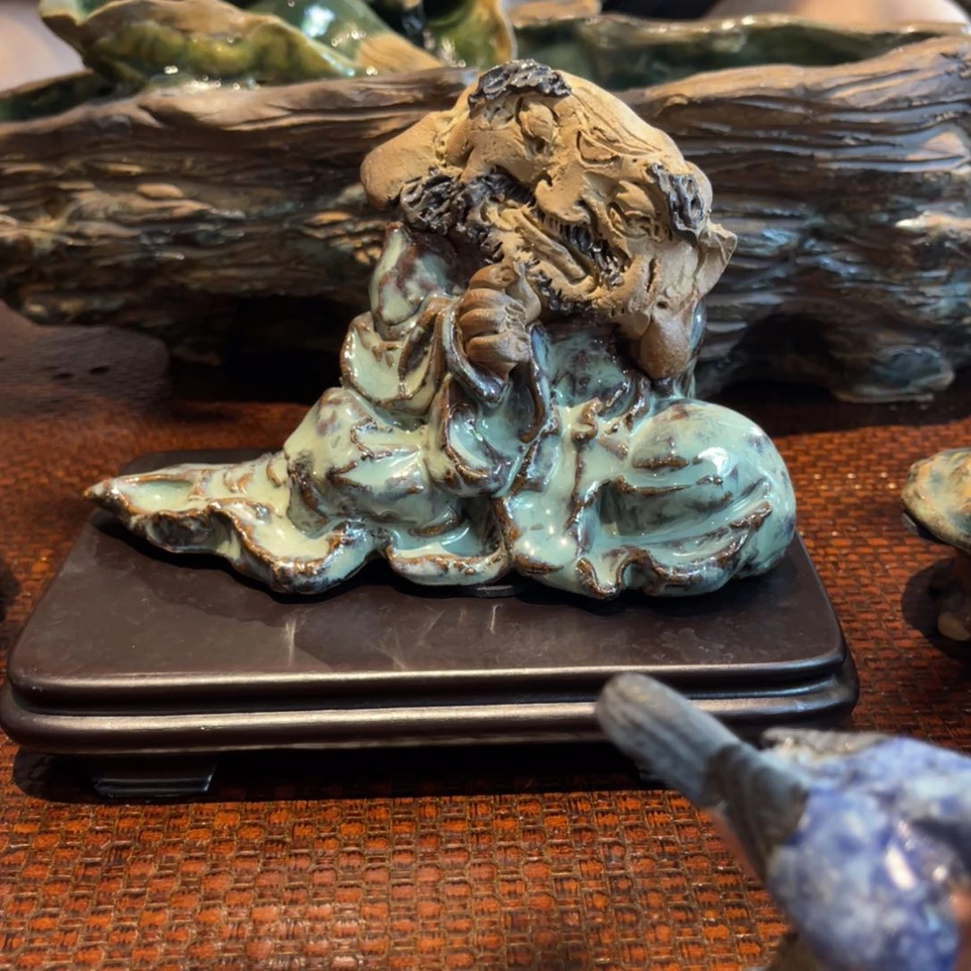 陶艺作品罗汉原作摆件