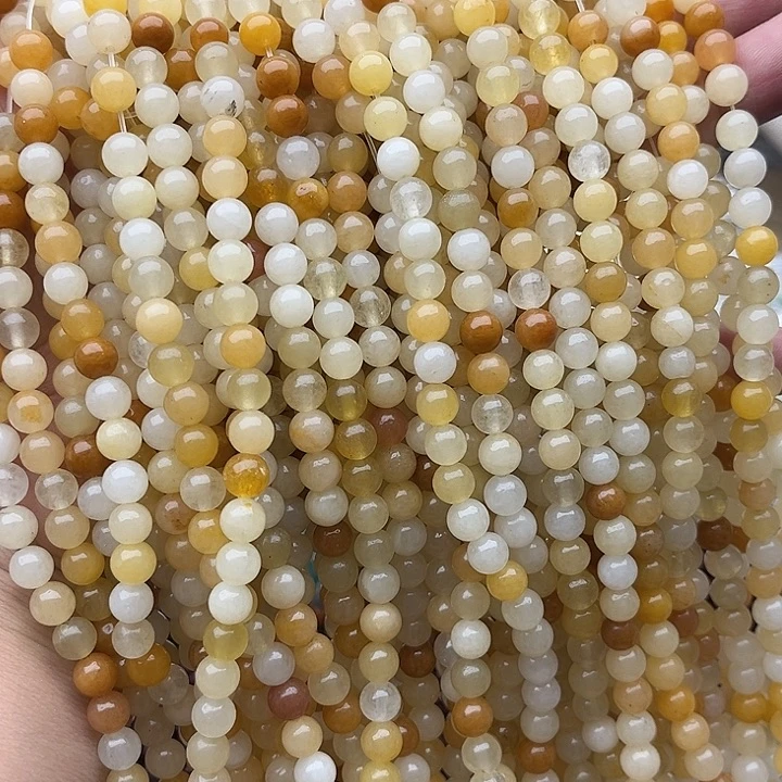 玛瑙/玉髓未镶嵌珠宝半成品2条6mm左右金丝玉