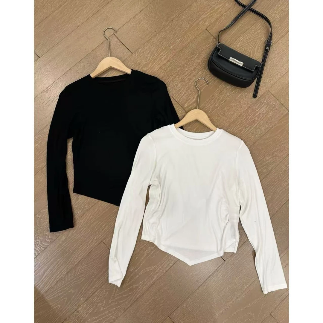 小静静一会【捏褶打底】2025春夏短款显瘦上衣 2502C314