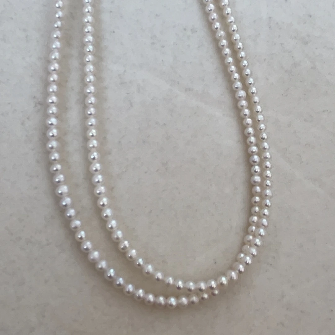 淡水珍珠银S925镶嵌颈饰小米珠