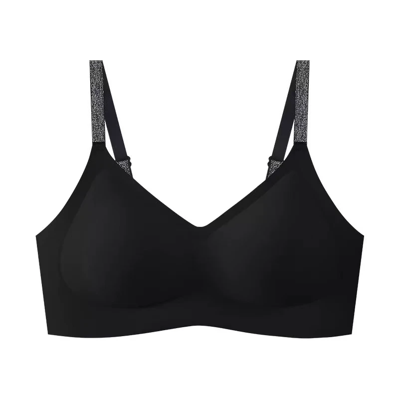 闪光细肩带无痕柔支撑纯天然乳胶透气杯文胸内衣8879