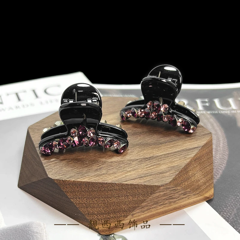 [LXX靓西西]022 刘海抓夹4.7厘米黑色简约百搭碎发夹一对装