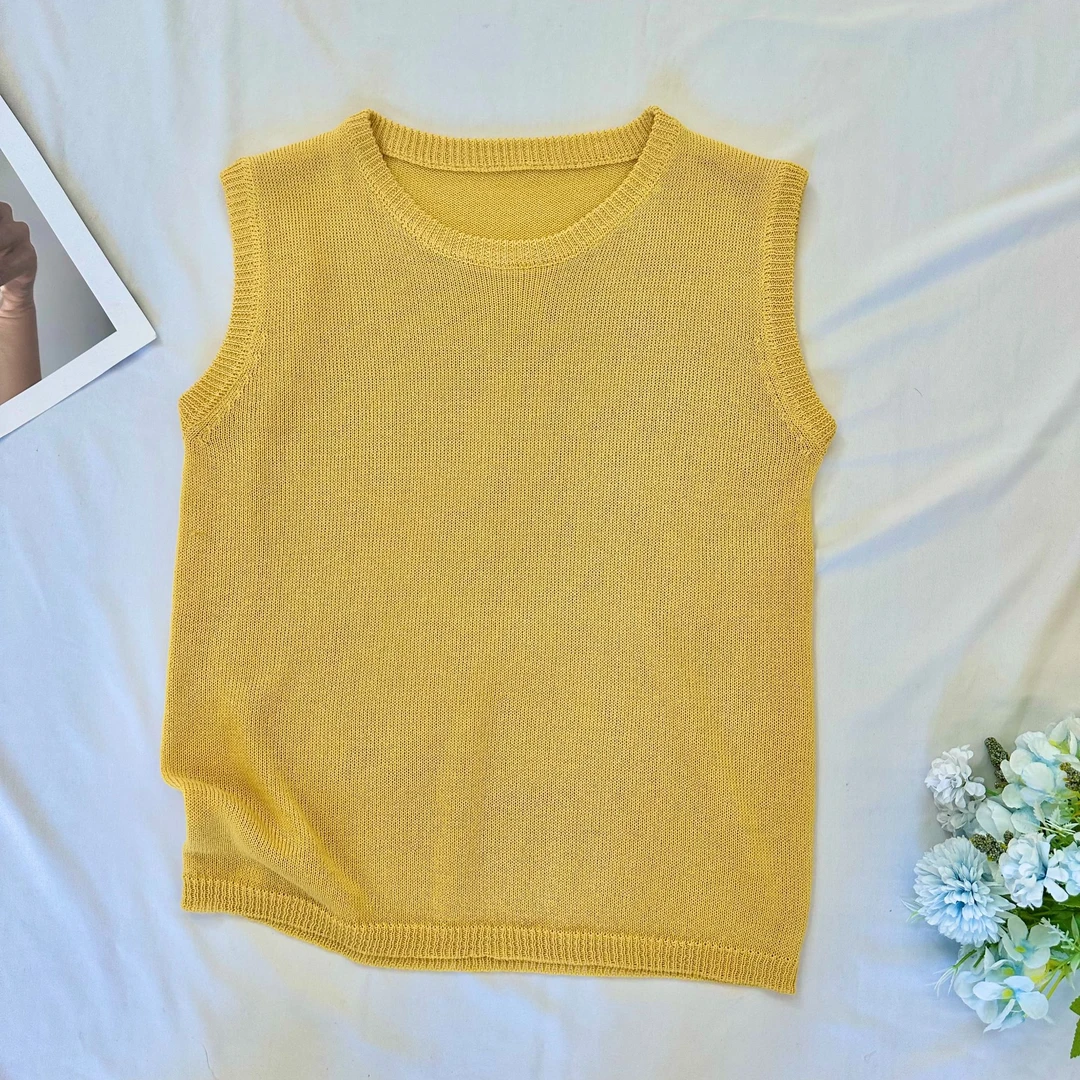 【叶子服饰】夏季新款简约百搭清凉针织背心0004