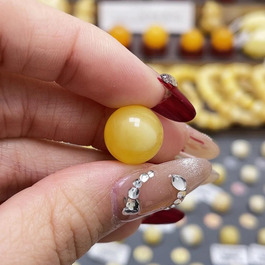 琥珀裸石未镶嵌a****t蜜蜡圆珠12.6mm