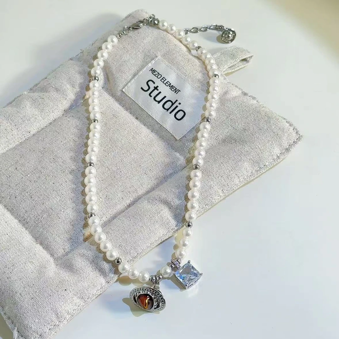 铜合金项链 时尚百搭气质珍珠项链】Z389