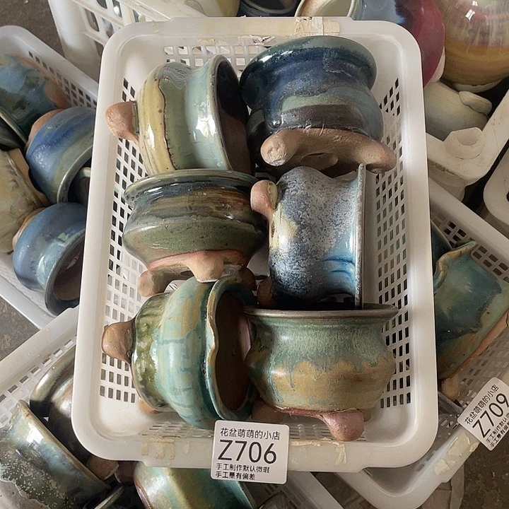 紫砂花盆706微瑕品口径7厘米左右尺寸