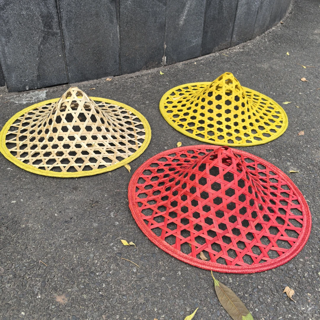 竹编镂空斗笠帽舞蹈表演道具适合儿童成人广场舞使用