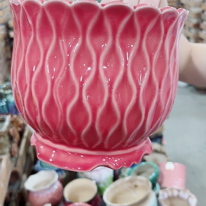 有孔.凑单10元陶瓷花盆发货！