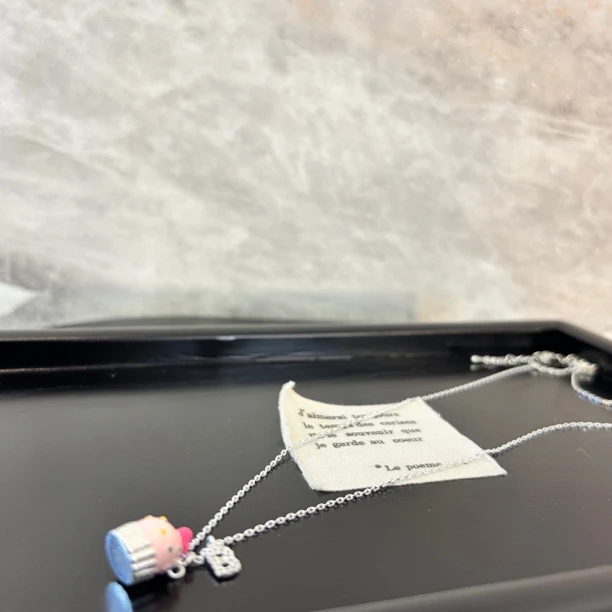 铜合金项链 粉色蛋糕项链XL3066