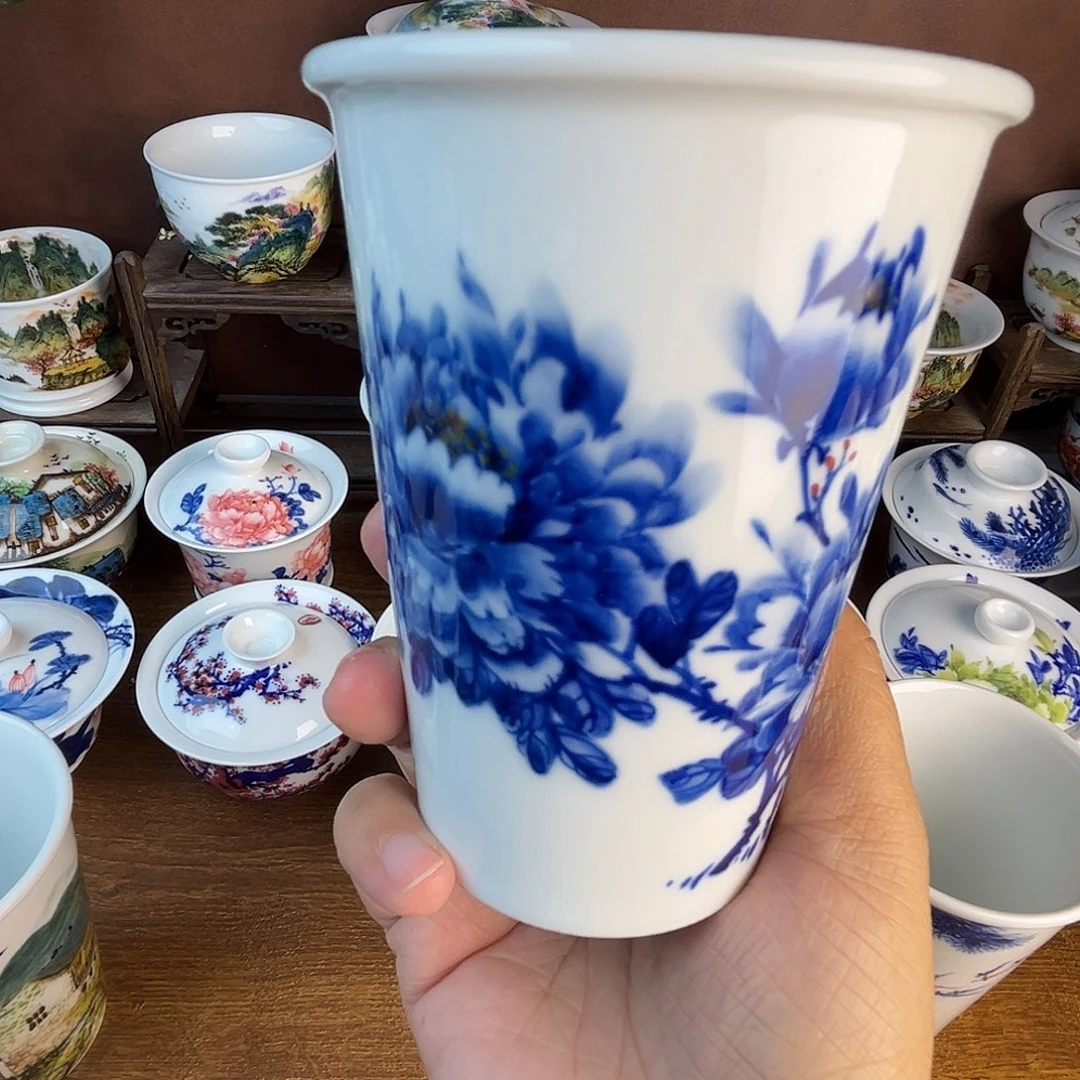 忠意堂釉下彩牡丹