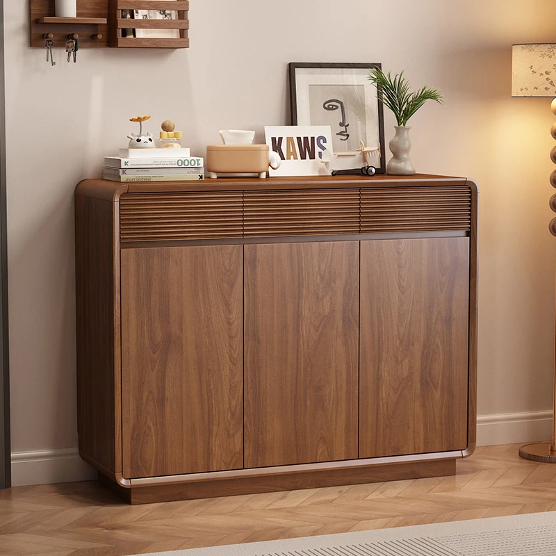 实木鞋柜家用门口大容量2025新款中式抽屉多层玄关收纳柜靠墙一体