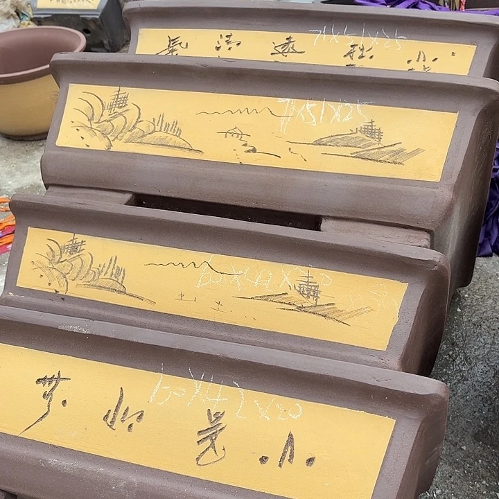 宜兴紫砂花盆，现货发