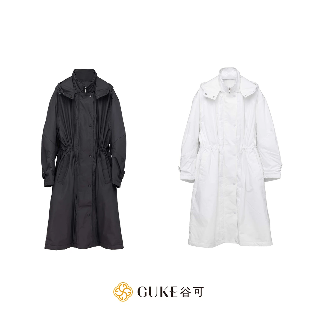 GKE/谷可TM3010秋冬款时尚百搭宽松休闲中长款连帽石墨烯棉服外套