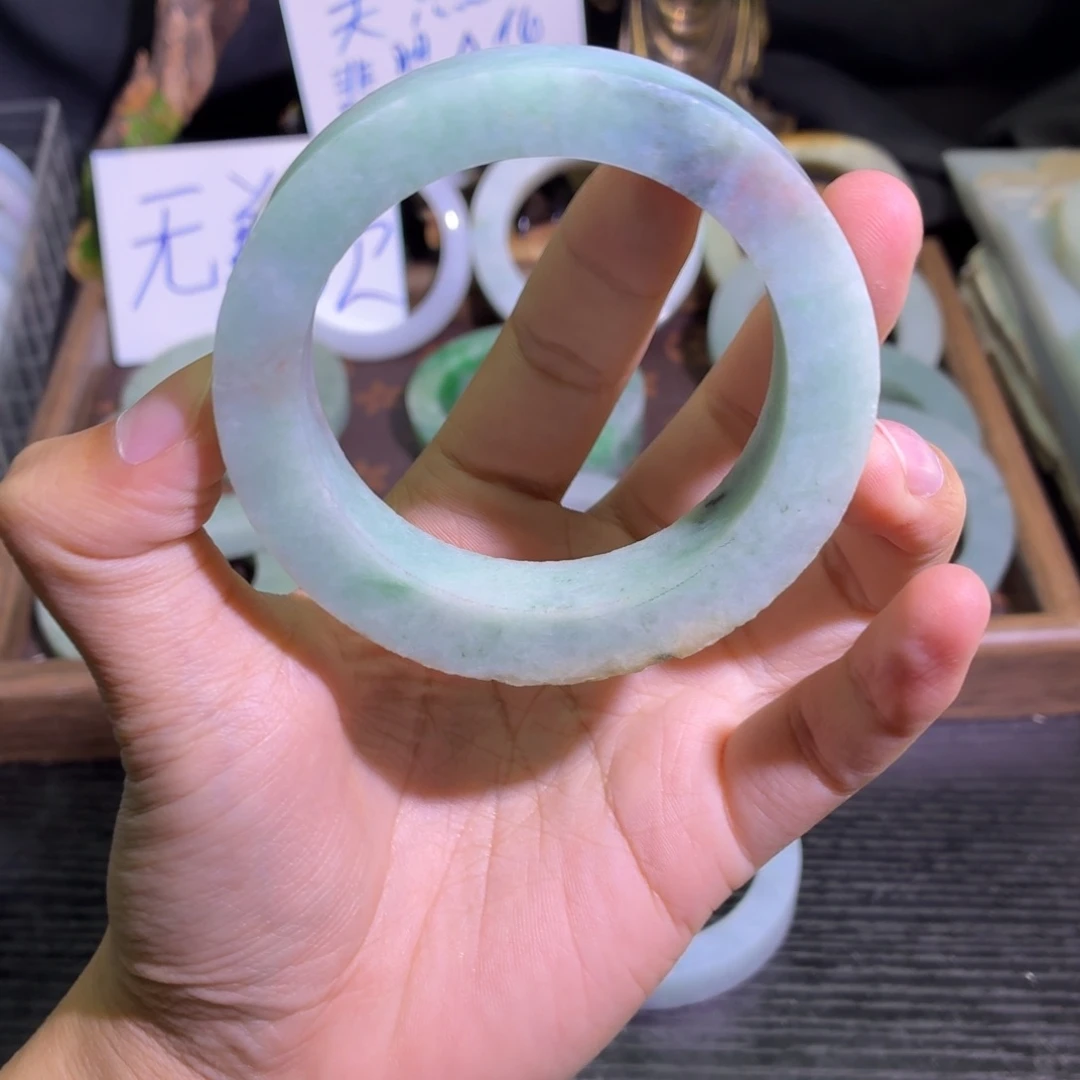 定制翡翠未镶嵌翡翠A货毛胚手镯定制