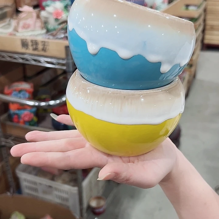 有孔.凑满10元发货多肉陶瓷花盆！