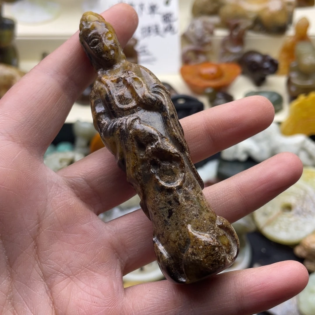 蛇纹石玉未镶嵌戒指