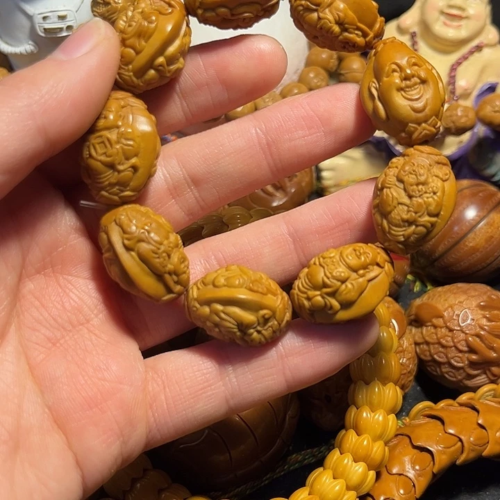 橄榄核手串/手链浮雕财迷