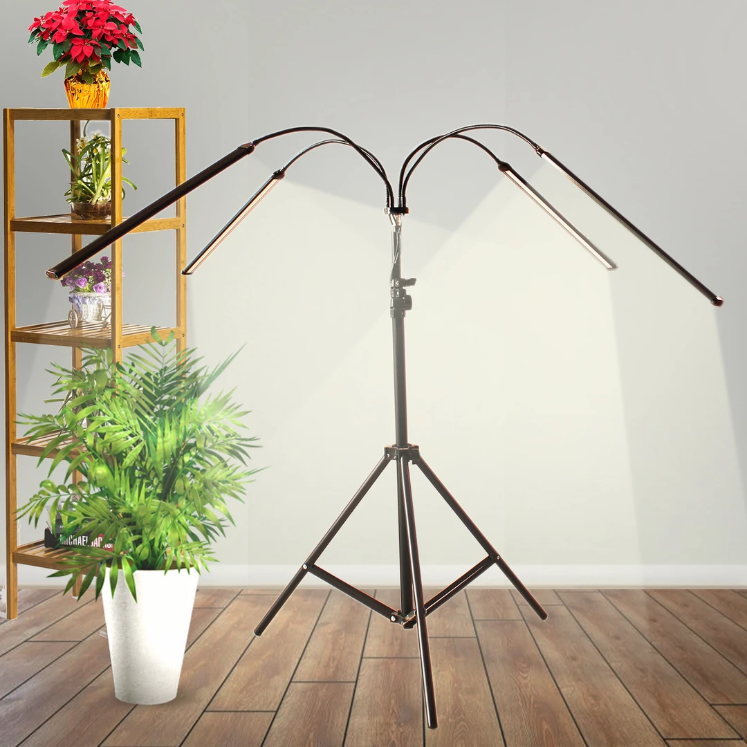 喜浪C4全光谱植物灯生长补光灯四头软管夹子落地360度光合作用植