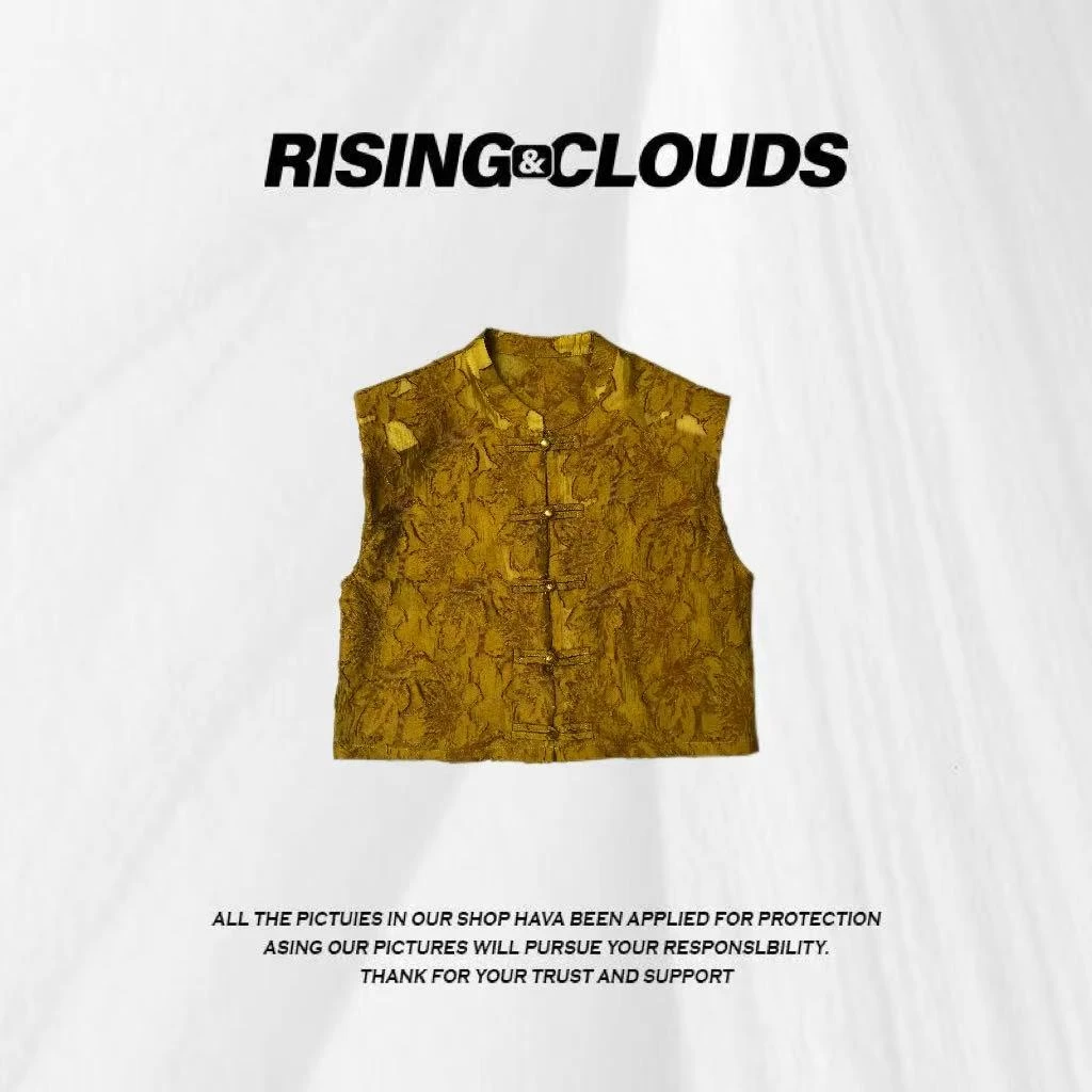 RISING&CLOUDS莎莎【云端】夏季显瘦舒适百搭提花马甲050687