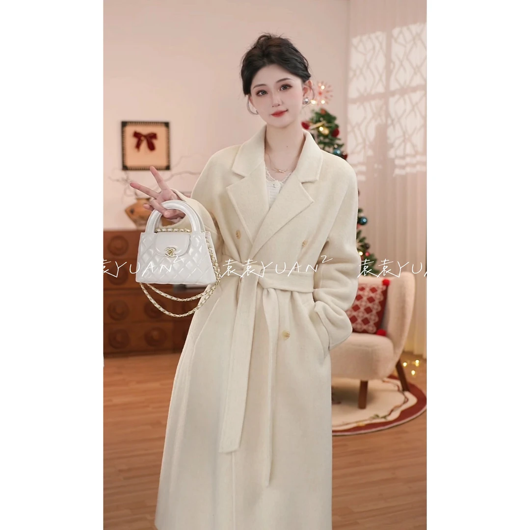 【经典801】100%双面绵羊毛六粒扣双排门襟腰带款小个子大衣