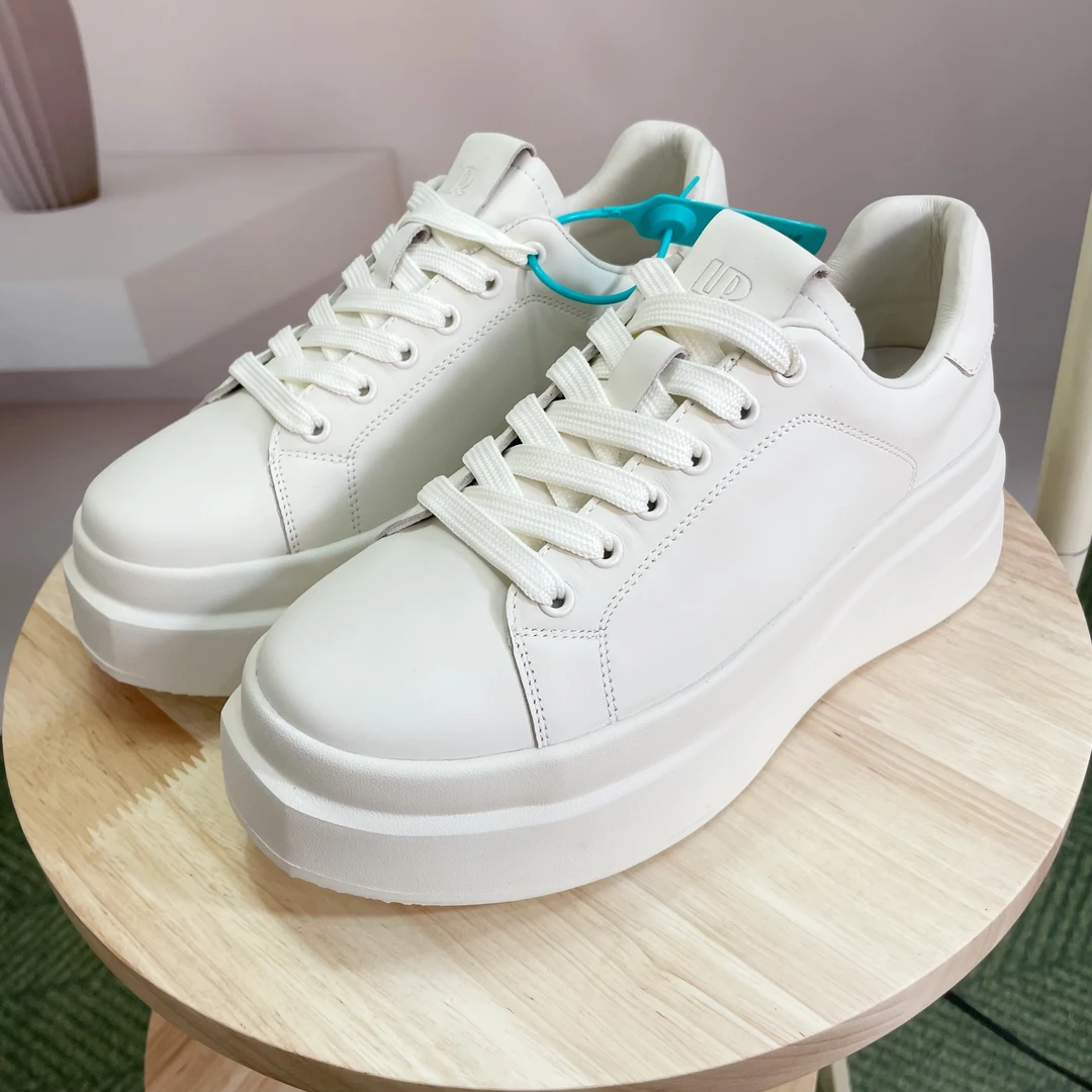 【明星同款】设计感女鞋真皮休闲鞋厚底增高小白鞋韩版百搭运动鞋