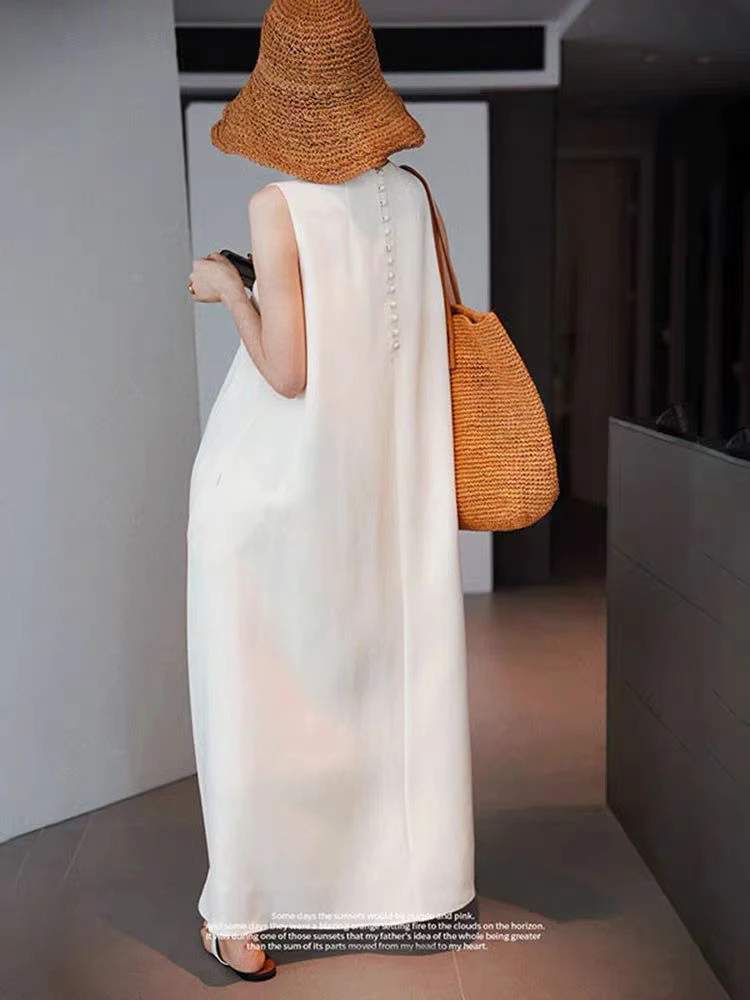 青货大麦家 南油高品质法式气质天丝麻料连衣裙