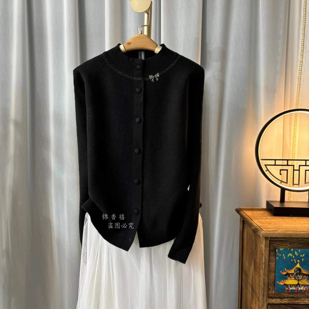 【V701金丝情人结】欧货轻奢百搭显瘦针织衫开衫毛衣外套