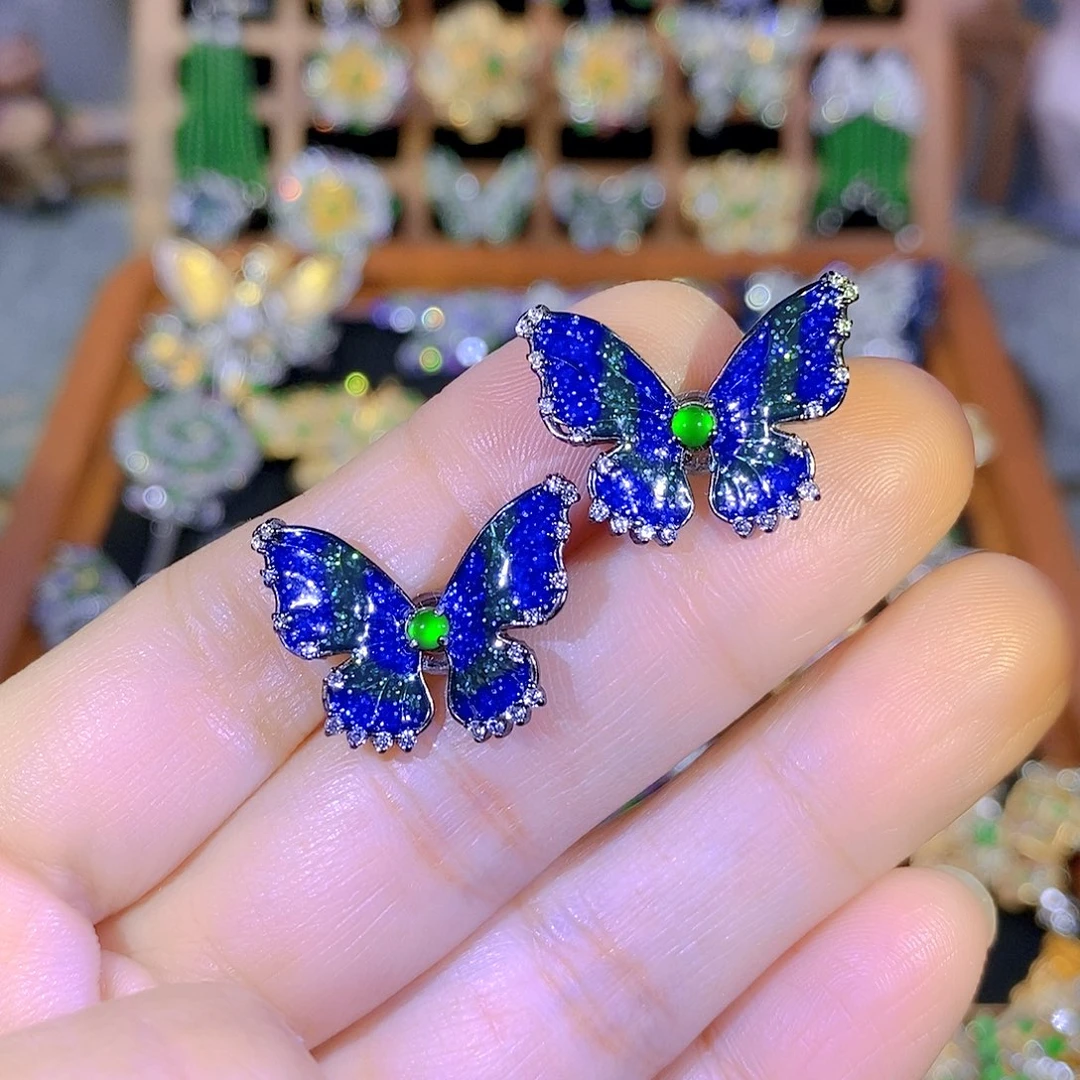 吊坠(不含链)银S925镶嵌翡翠