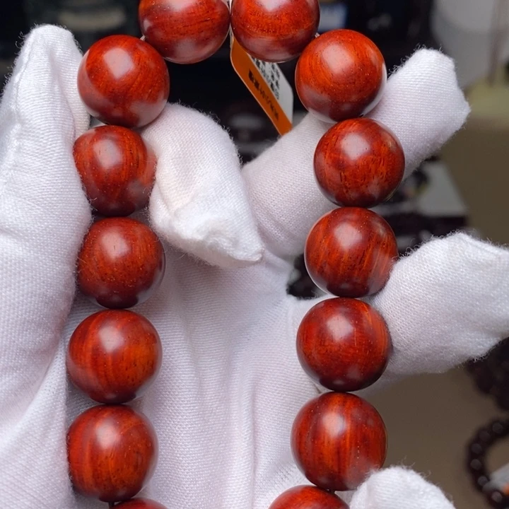 小叶紫檀手串/手链原汁原味1.5cm 鸡血红龙鳞特价