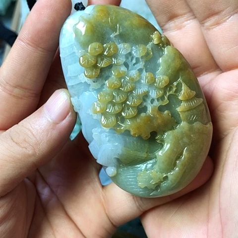 颈饰未镶嵌翡翠福豆豆珠宝翡翠颈饰