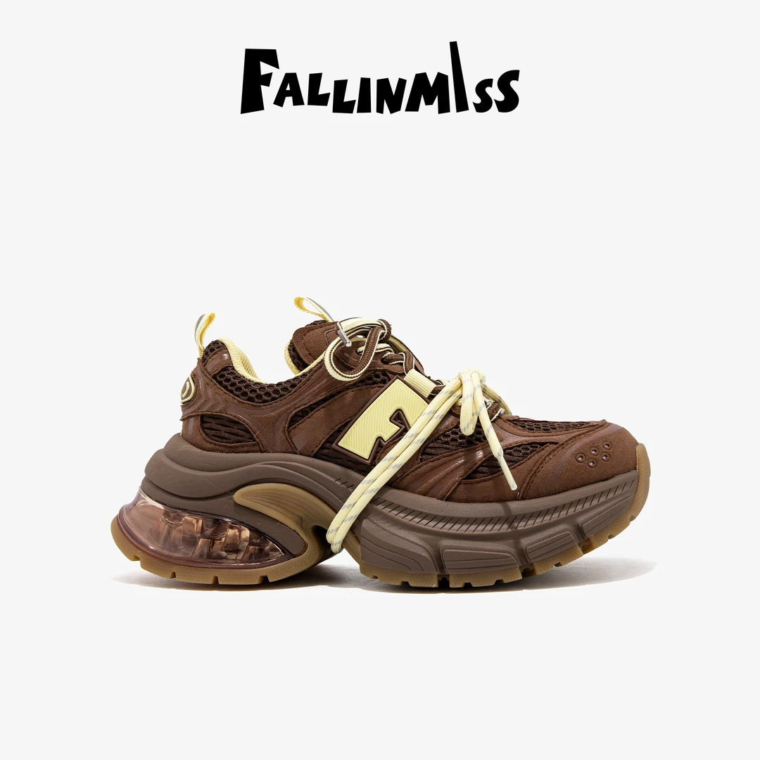 非谜星河鞋2025秋冬新款厚底增高老爹鞋女户外棕色休闲运动鞋潮