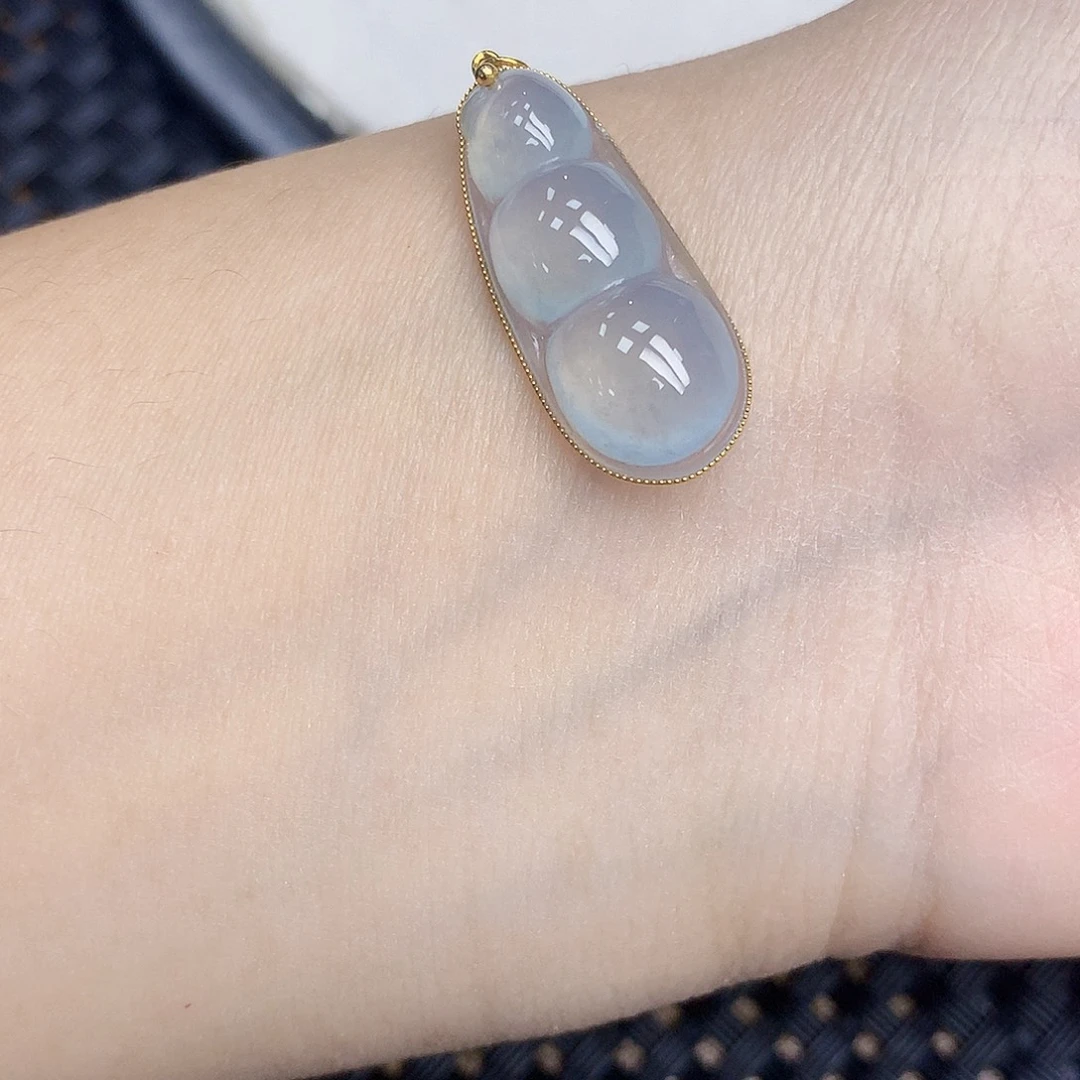 翡翠18K金镶嵌颈饰天然缅甸翡翠a货百元以上9元证书费自理