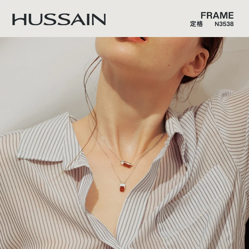 非金属合成锆石项链 赫生HUSSAIN定格项链女款2025新款轻奢