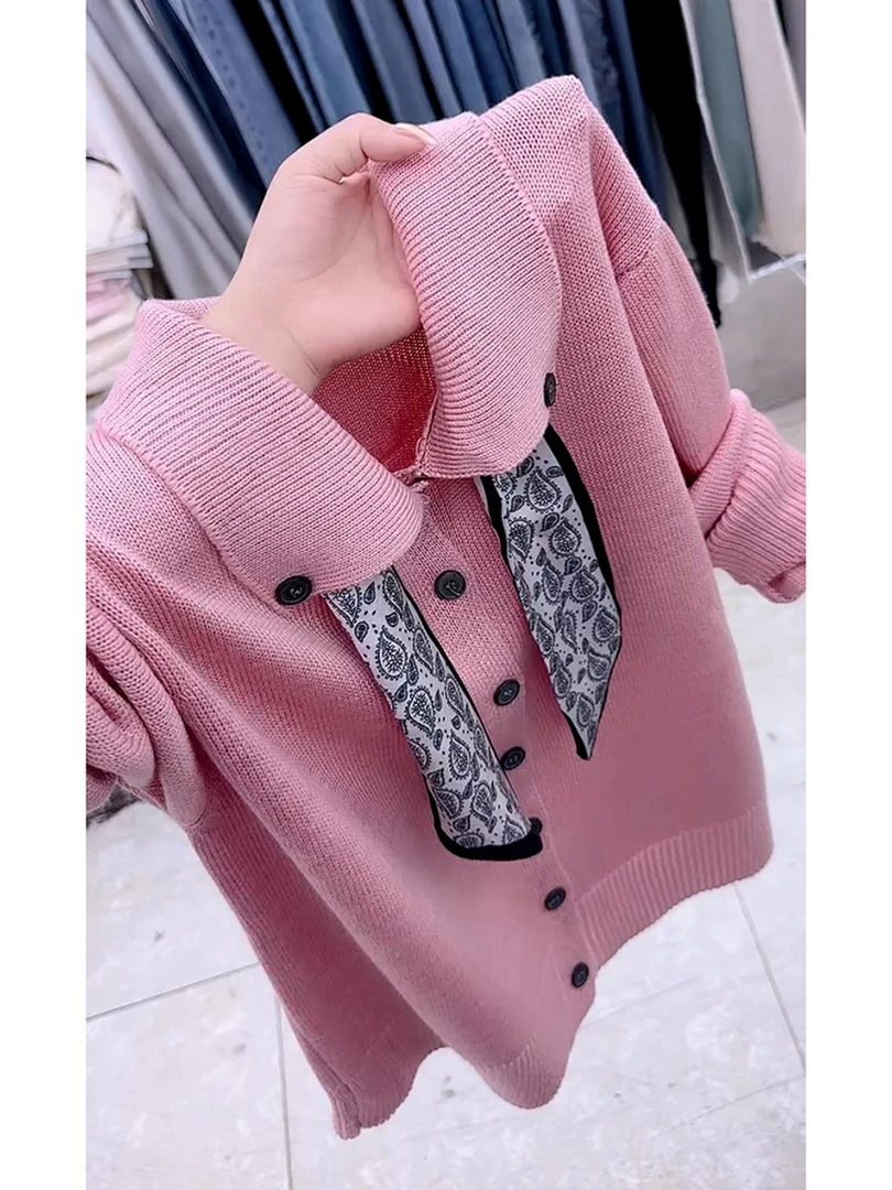 2025年超火别致独特绝美上衣小众不撞款软糯粉色针织衫毛衣女秋季