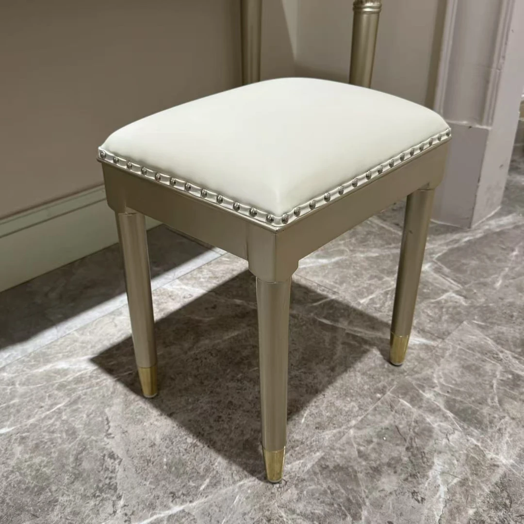 美式轻奢实木妆凳/换鞋凳