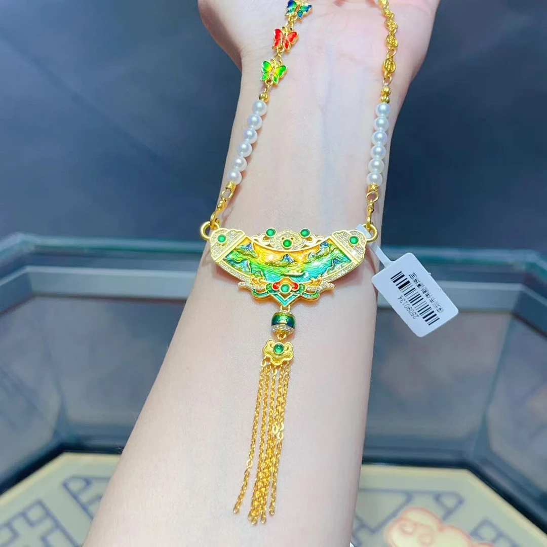 【新美源】足金999 镶嵌工艺 蝴蝶万能链55cm7.99克(不含坠附加880）