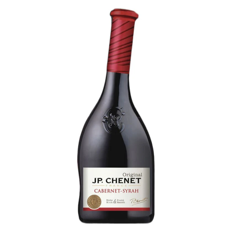 香奈JP.CHENET赤霞珠西拉红葡萄酒750ml瓶装法国进口