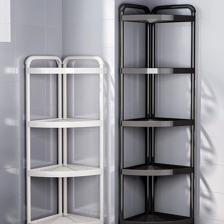 卫生间置物架落地式浴室三角架夹缝收纳架家用厕所马桶转角储物架