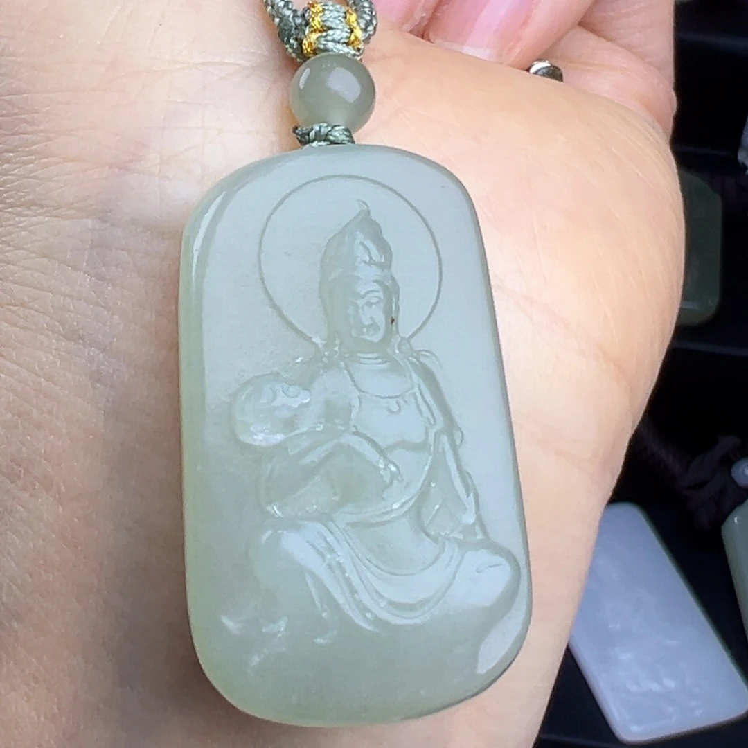 颈饰未镶嵌和田玉观音