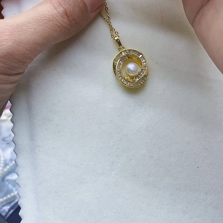 淡水珍珠颈饰银S925镶嵌