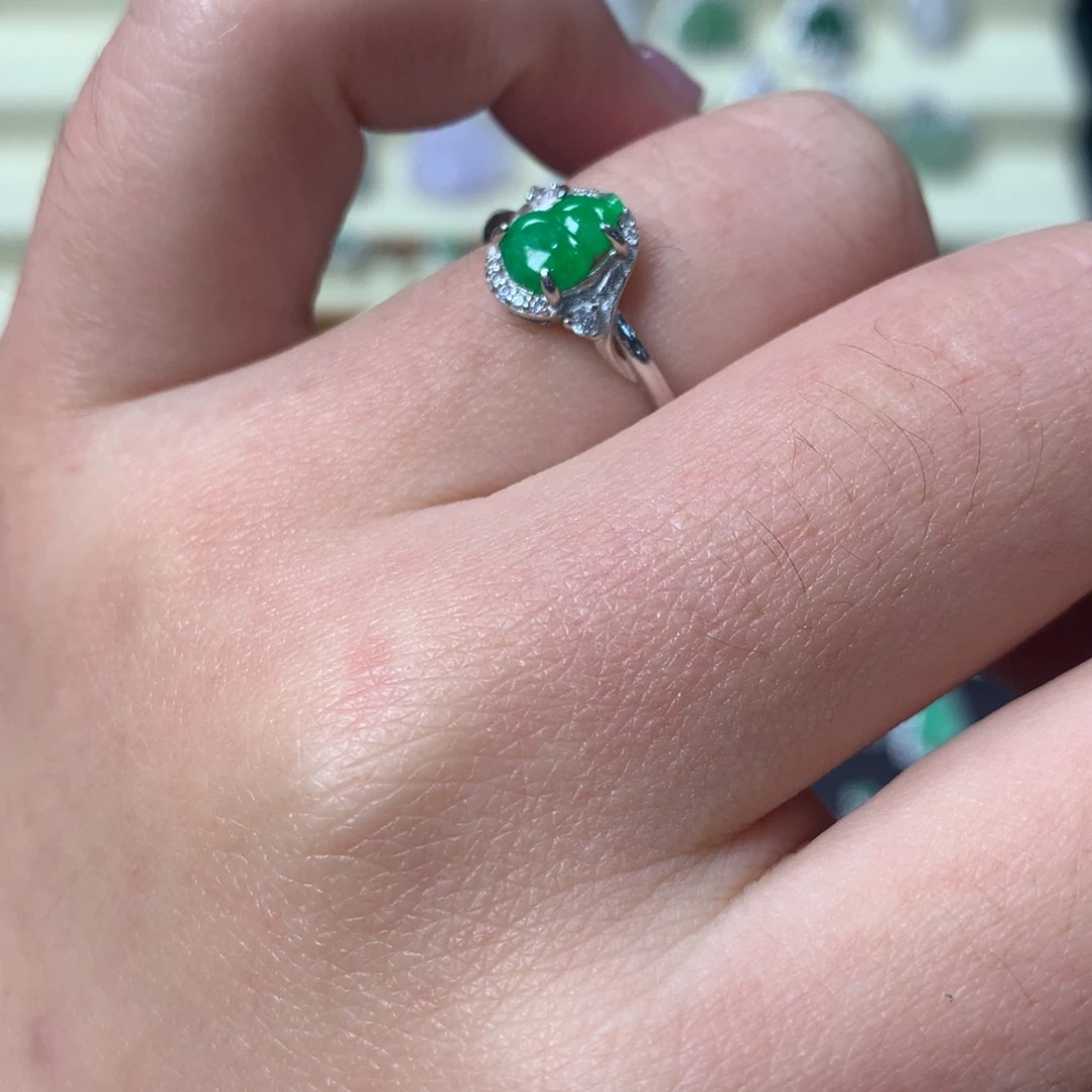 翡翠银S925镶嵌挂件