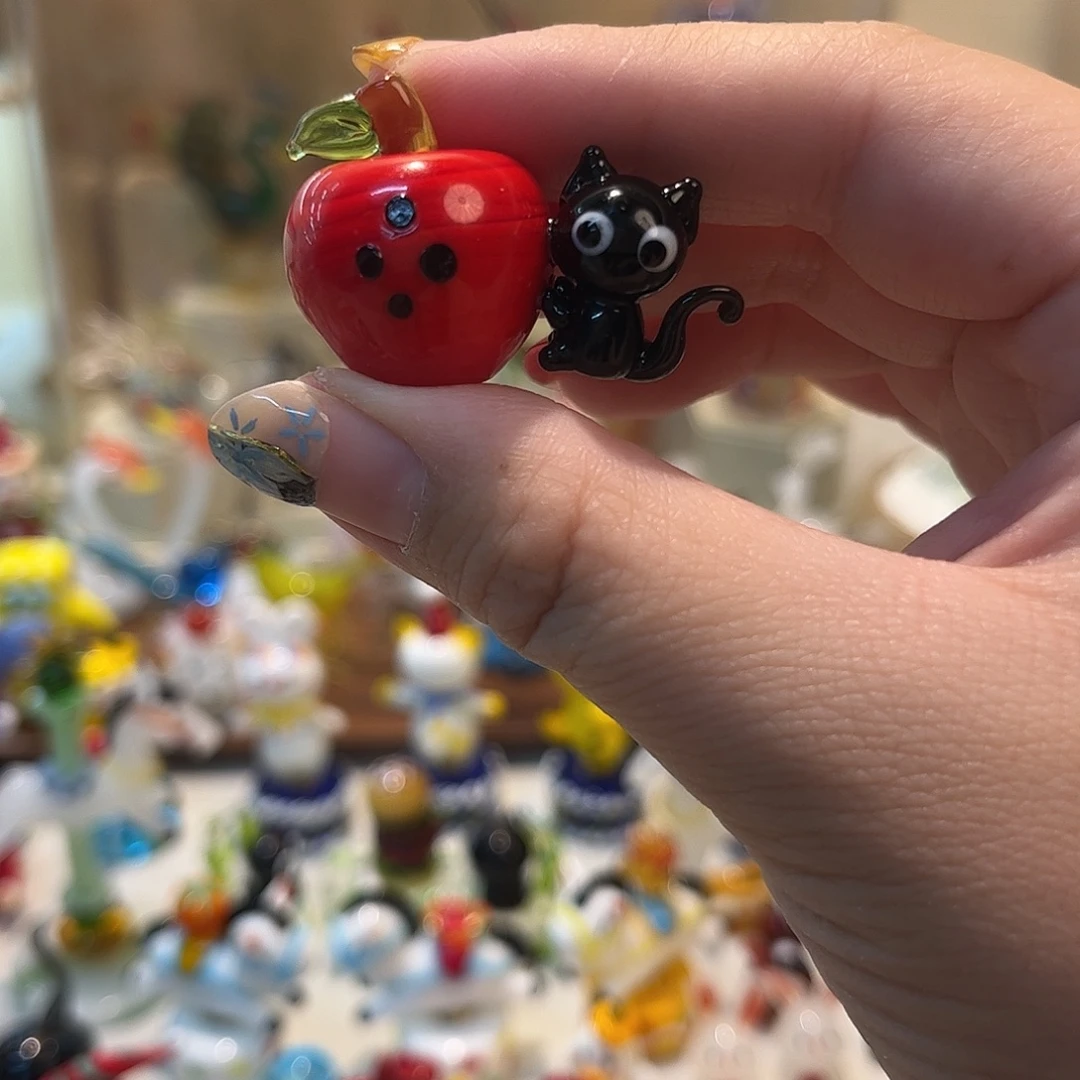 琉璃手工艺品苹果猫