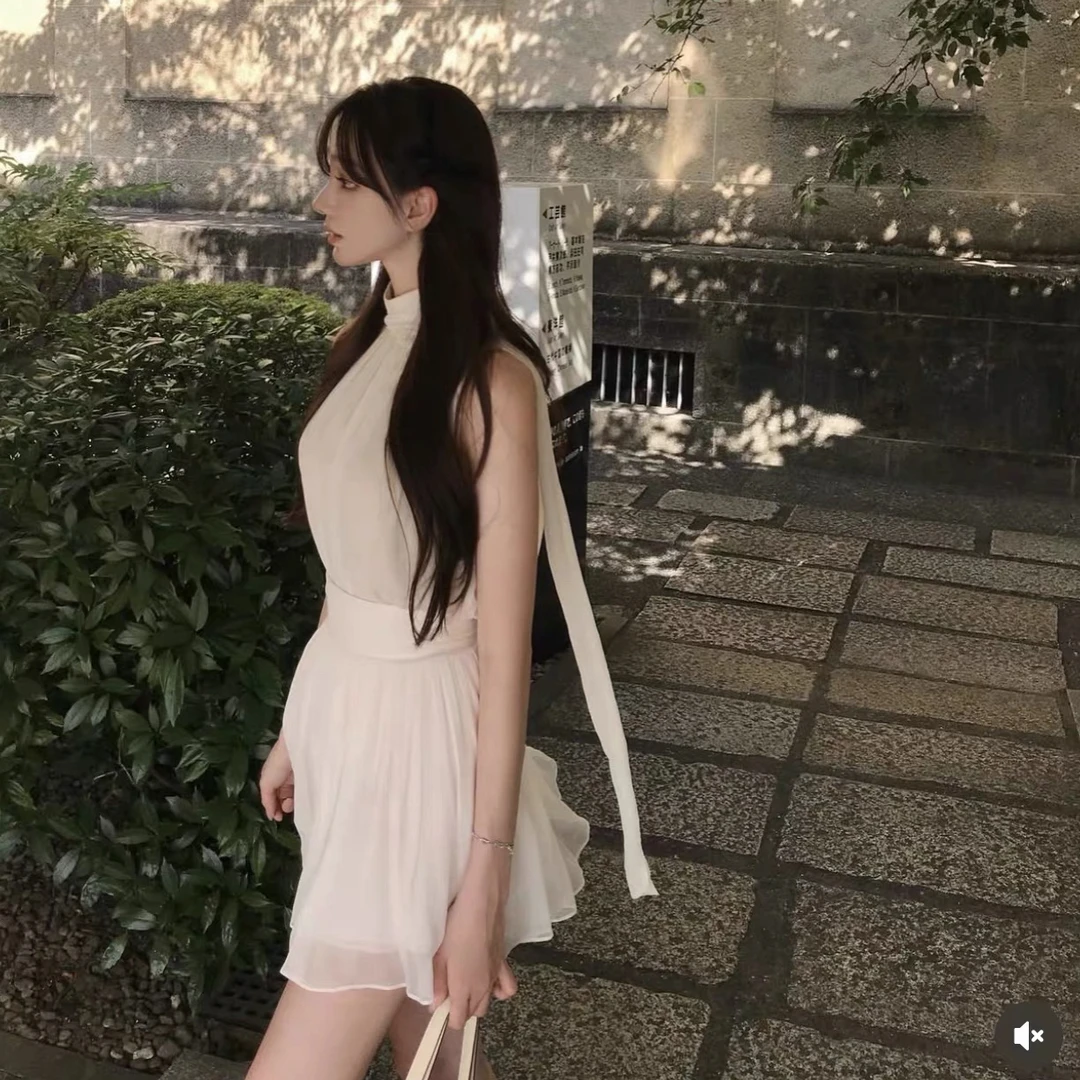 Angeli 夏末 黑白天鹅 顺纾两件套 上衣半裙组合