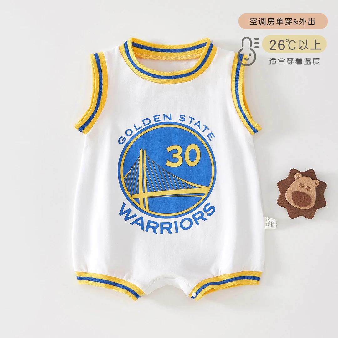 婴儿无袖连体衣夏季薄款宝宝新生儿包屁衣儿童纯棉空调
