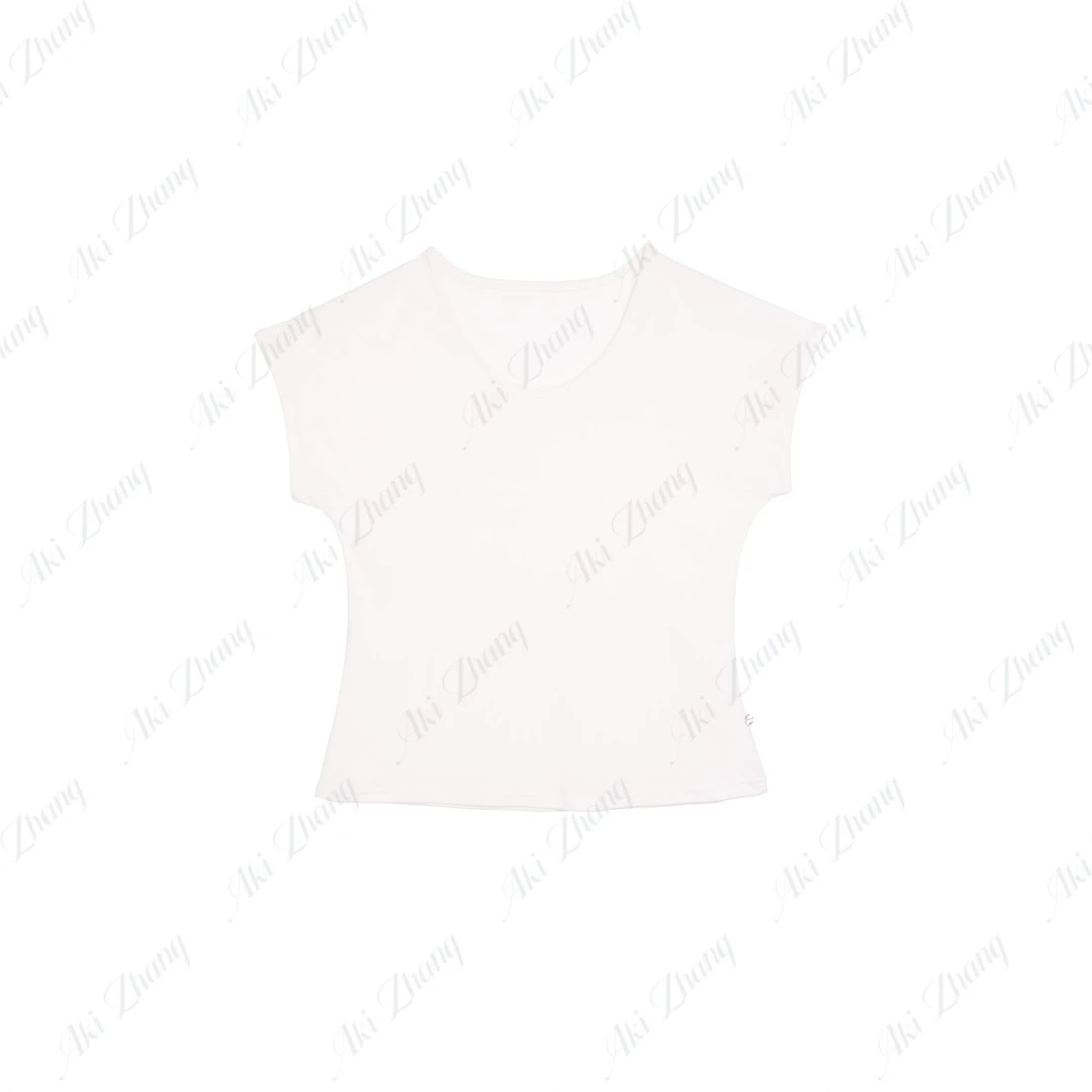 「夏日半永久」AKIZHANG夏季新款纯白基础百搭修身显瘦女装